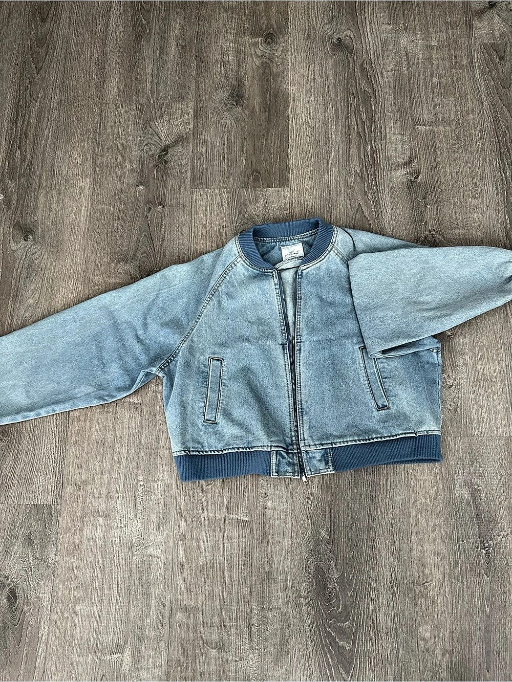 Blue Denim Bomber Jacket Like New